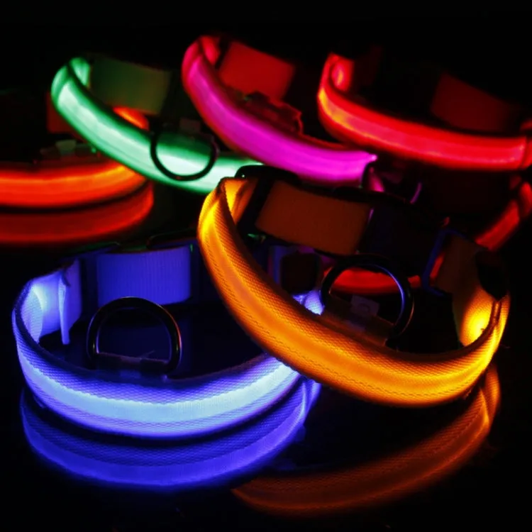 Adjustable 3-Mode LED Flashing Dog Collar, Size: S