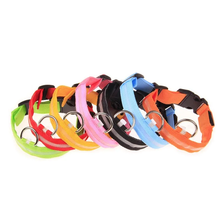 Adjustable 3-Mode LED Flashing Dog Collar, Size: S