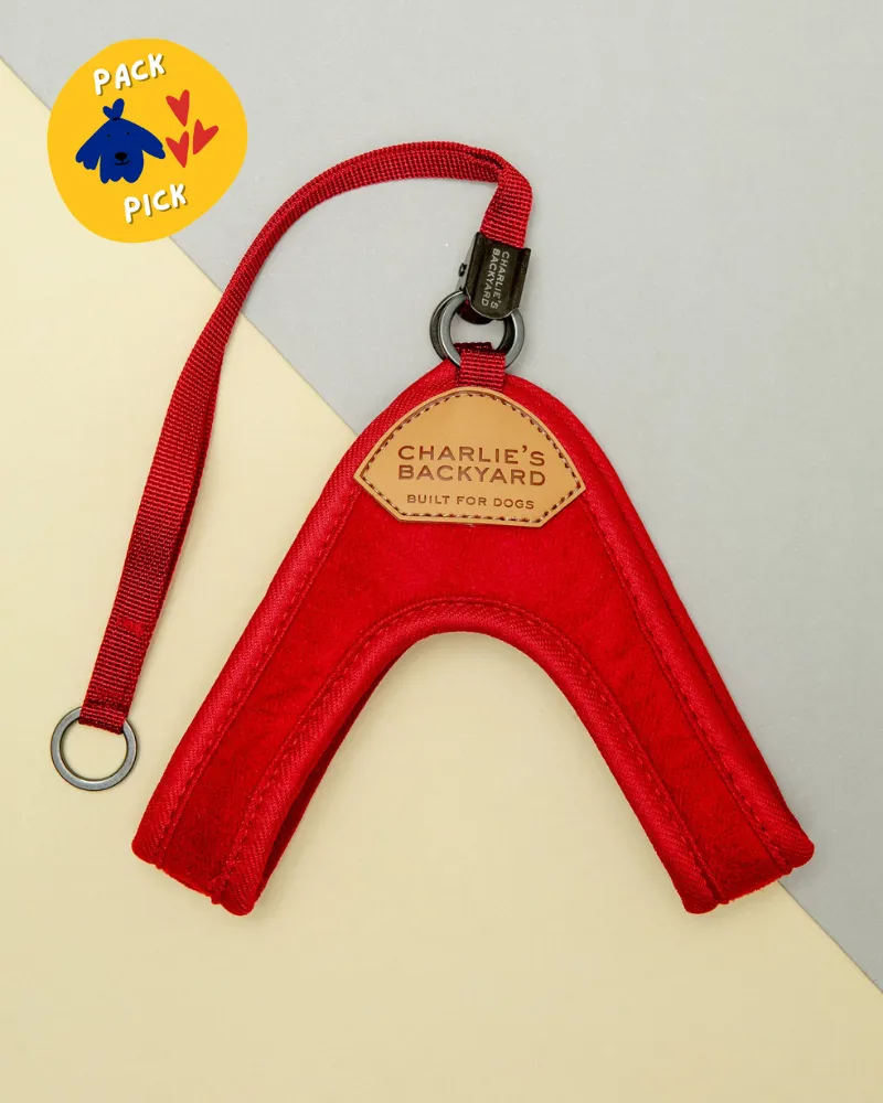 Adjustable Easy Dog Harness in Red