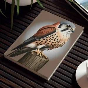 American Kestrel on Fence Post Hard Backed Journal