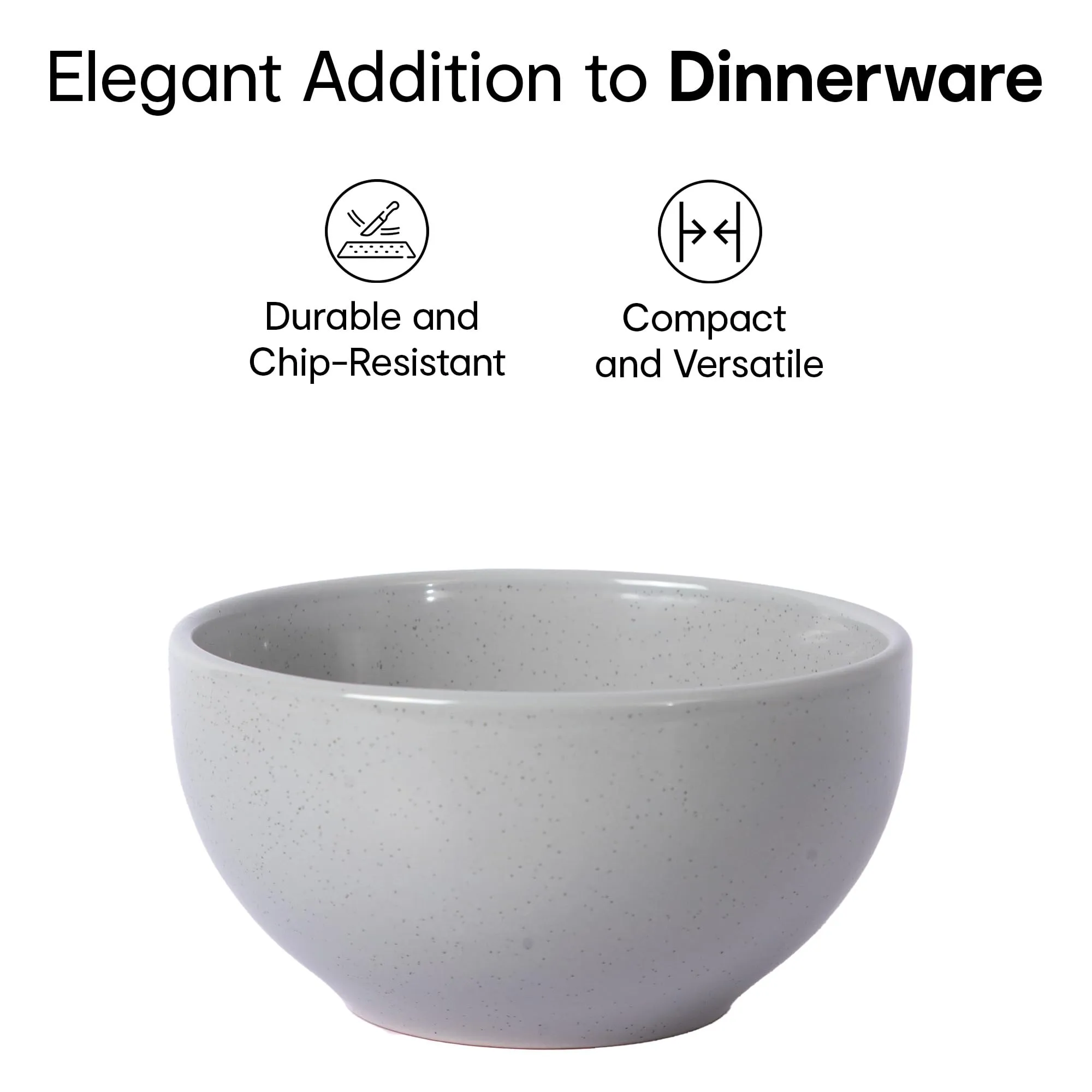 Anko Speckled Small Bowl Set of Two| Ideal for Snacks, Rice, Salad, Noodles,Vegetables and Fruits | Dishwasher & Microwave Safe | Stoneware Dinnerware | 7cm (H) X 13.8cm (Dia.) | Beige