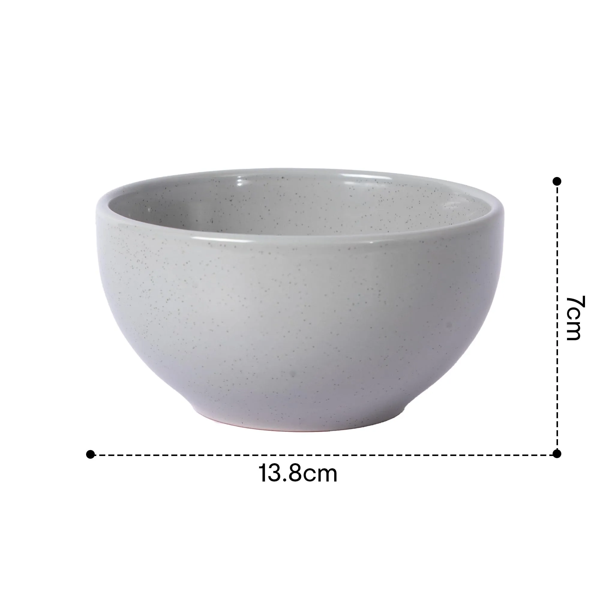 Anko Speckled Small Bowl Set of Two| Ideal for Snacks, Rice, Salad, Noodles,Vegetables and Fruits | Dishwasher & Microwave Safe | Stoneware Dinnerware | 7cm (H) X 13.8cm (Dia.) | Beige