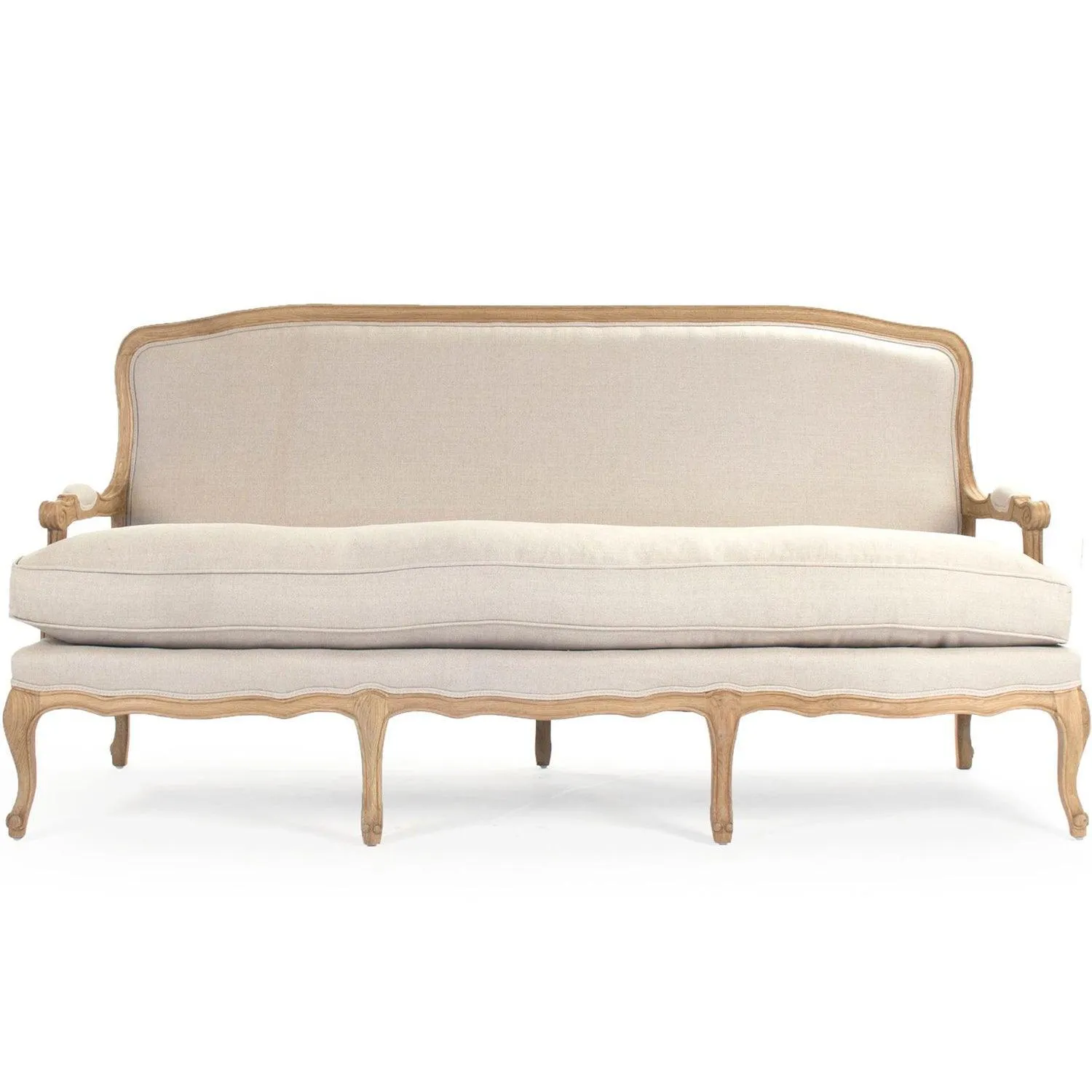 Bastille Linen French Cabriole Sofa