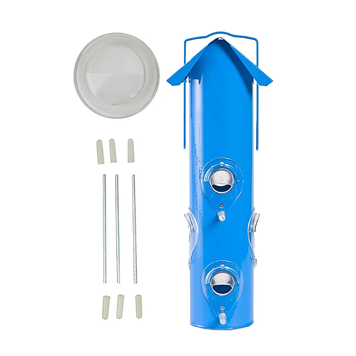 Bird Feeder - Metal Tube (Blue)