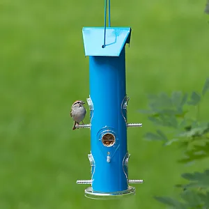 Bird Feeder - Metal Tube (Blue)