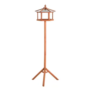 Bird Table Wooden Feeding Station with Stand for Garden Wooden 153cm