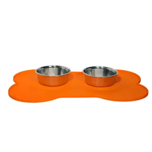 Bone Shape Silicon Rubber Mat- Orange