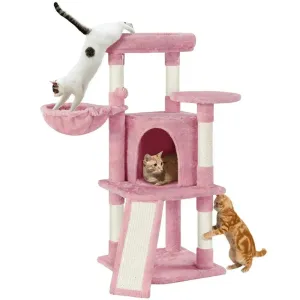 Cat Tree Tower with Condo, Basket & Toys