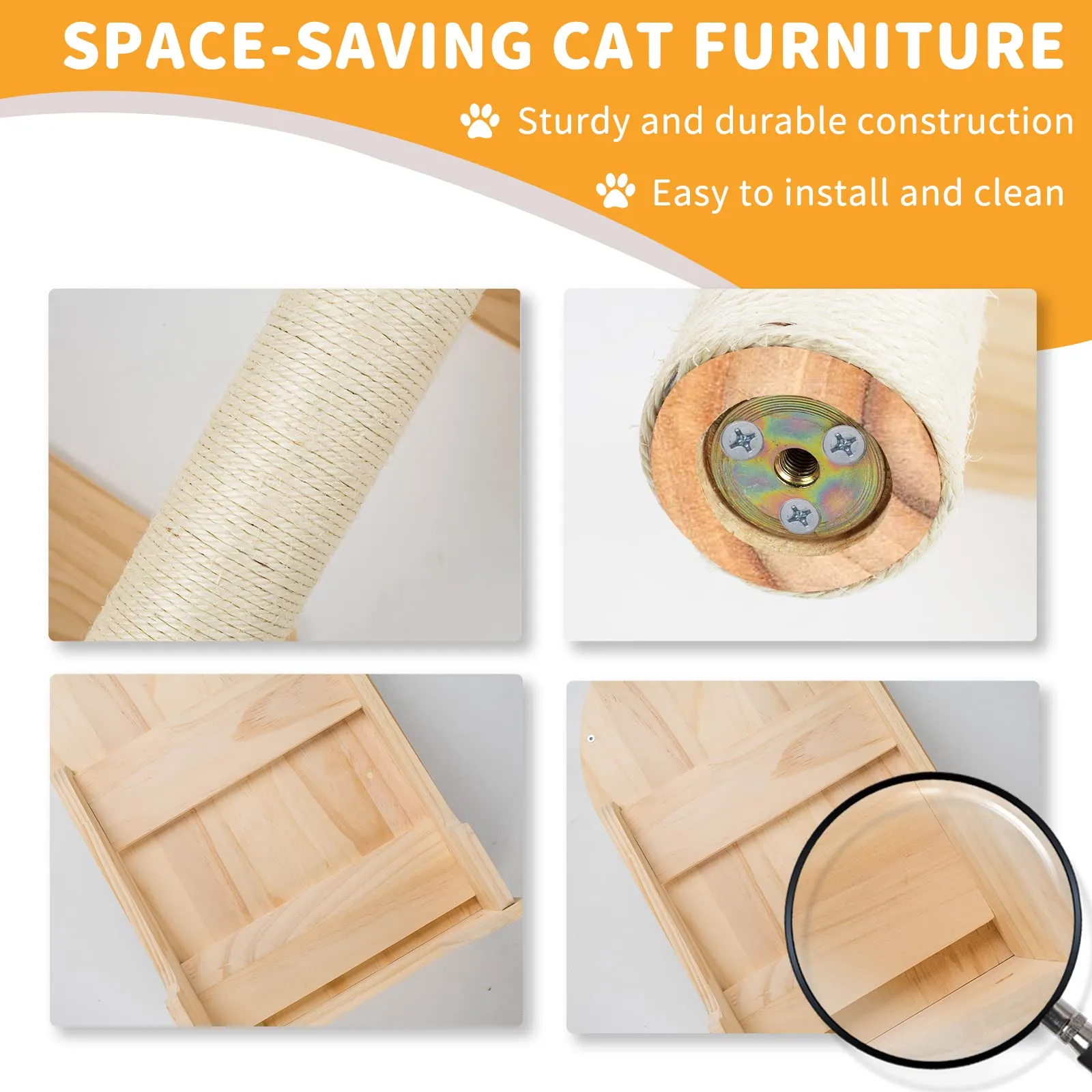 Cat Wall Shelves, Furniture Set, Shelves and Perches for Wall, Climbing Shelf Playground Scratching Post