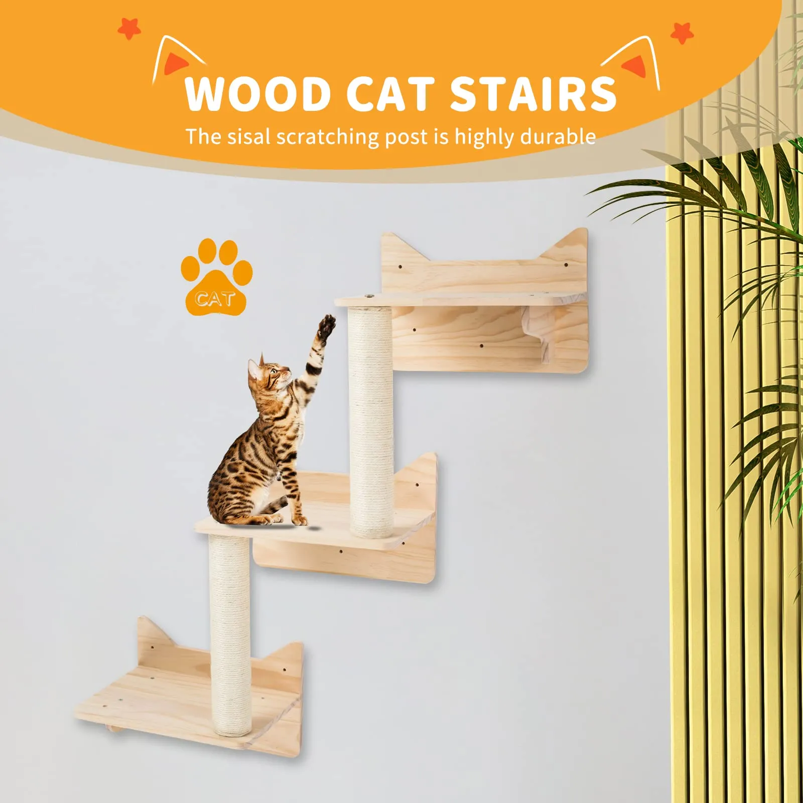 Cat Wall Shelves, Furniture Set, Shelves and Perches for Wall, Climbing Shelf Playground Scratching Post