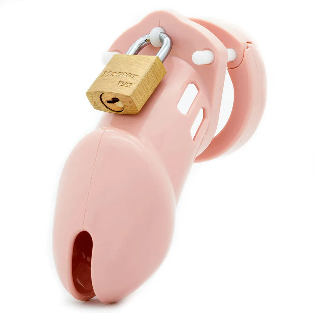 CB-6000 Chastity Cock Cage Kit - Pink-(6000pnk)