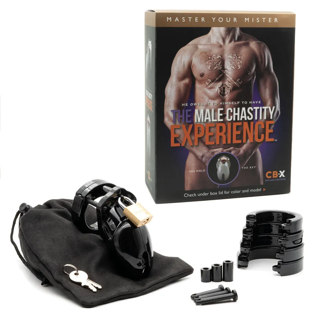 CB-6000S Chastity Cock Cage Kit - Black-(6000sblk)