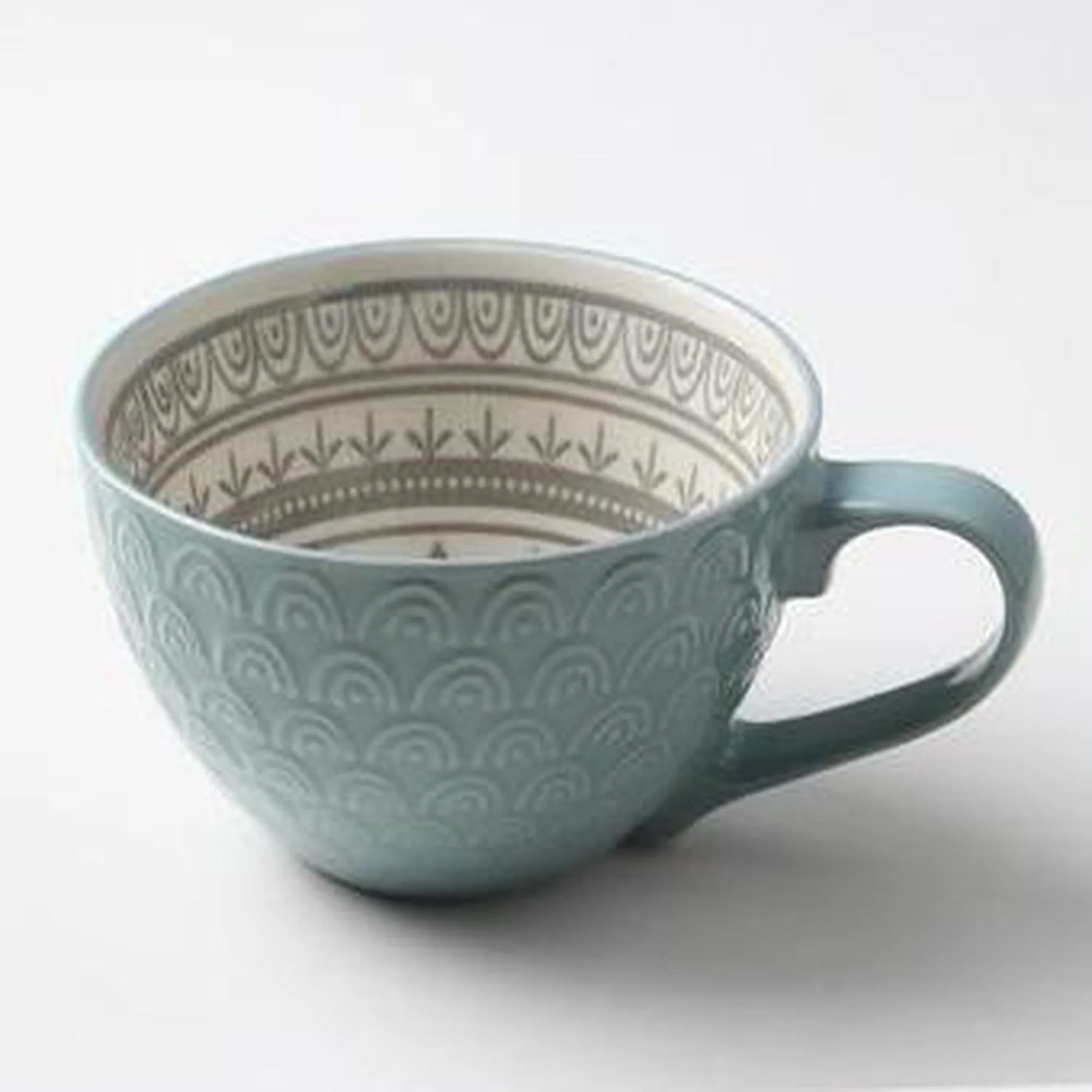 Ceramic Soup Mug Embossed 14oz 37005a