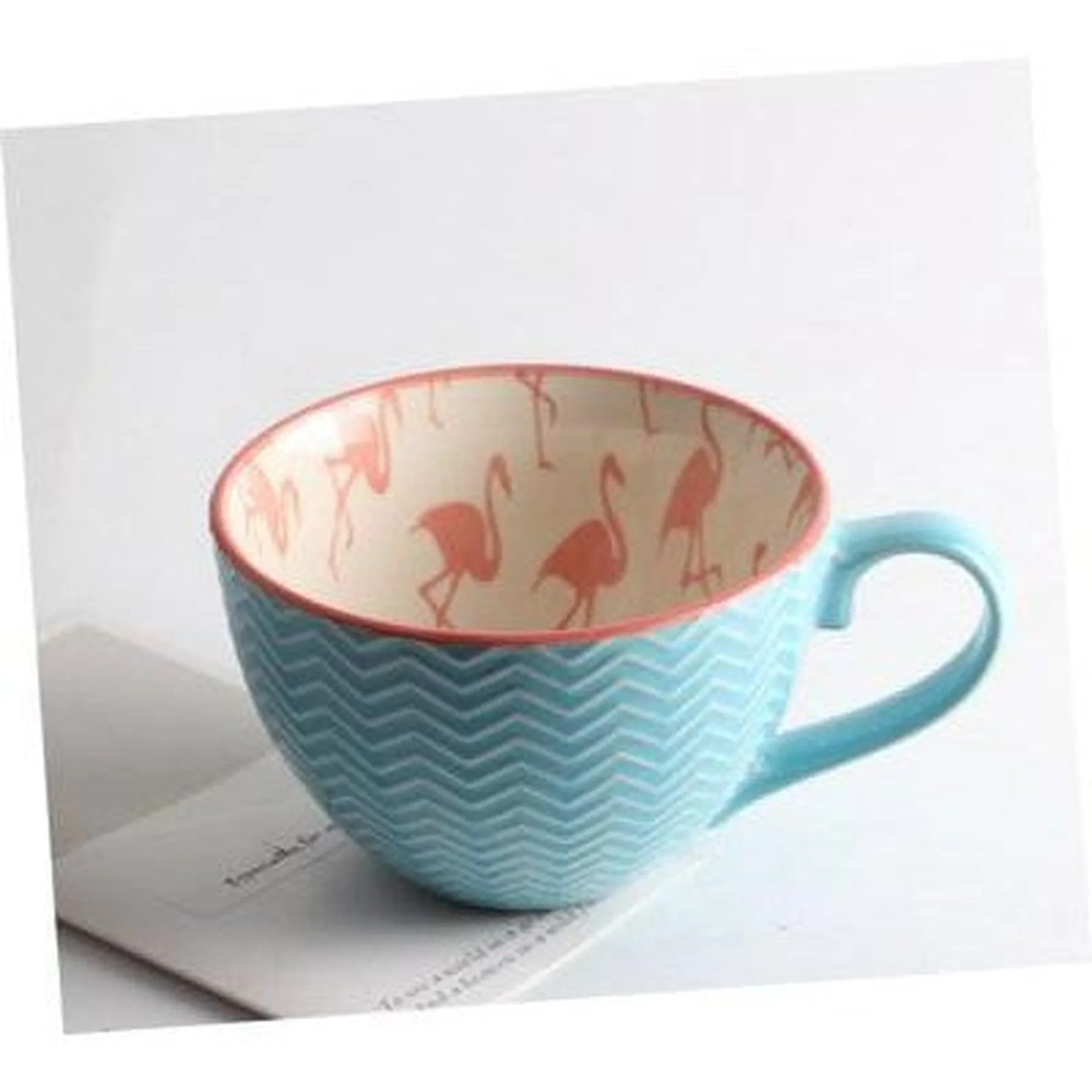 Ceramic Soup Mug Embossed 14oz 37005a