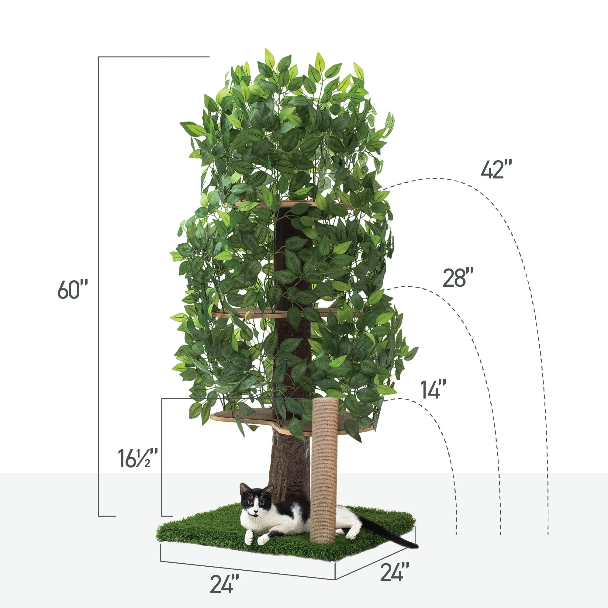 Classic CatHaven™ - Large Three Tier, 5' w/Scratching Post