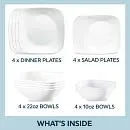 Corelle: Vivid White Dinnerware Set (16 pieces)