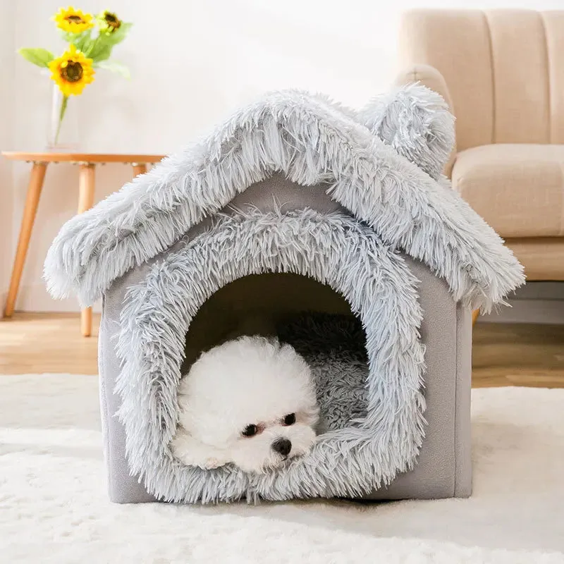 Cozy Indoor Dog Kennel: Soft, Warm, and Portable Pet Bed for Small to Medium Dogs