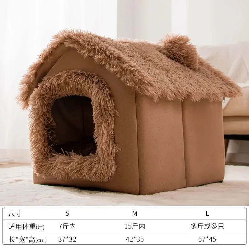 Cozy Indoor Dog Kennel: Soft, Warm, and Portable Pet Bed for Small to Medium Dogs