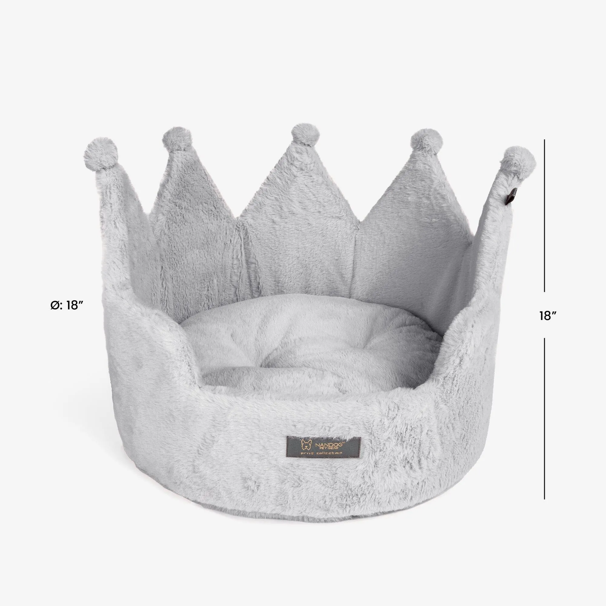 Crown Dog & Cat Fun Bed Cloud Prive Collection - Royal Gray