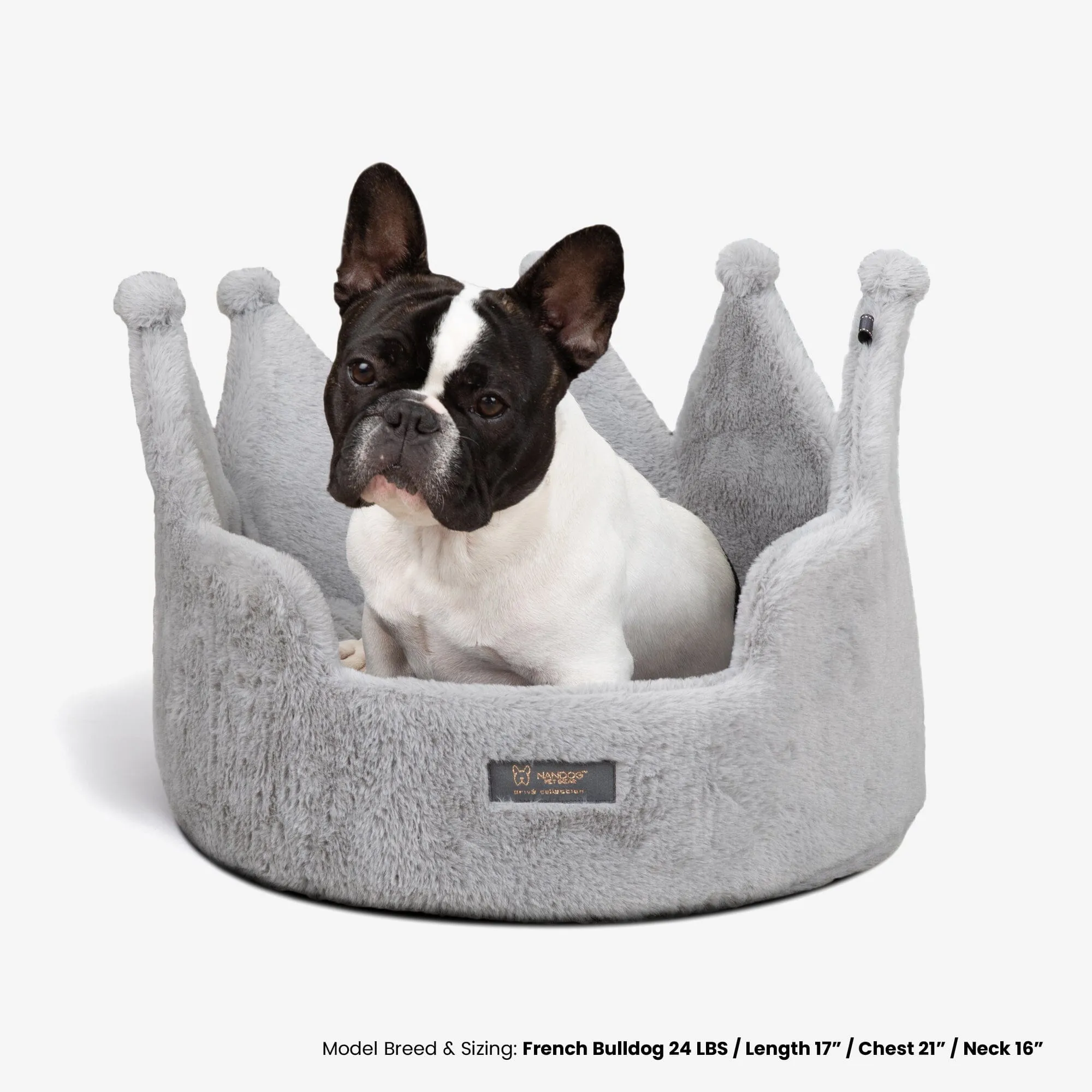 Crown Dog & Cat Fun Bed Cloud Prive Collection - Royal Gray