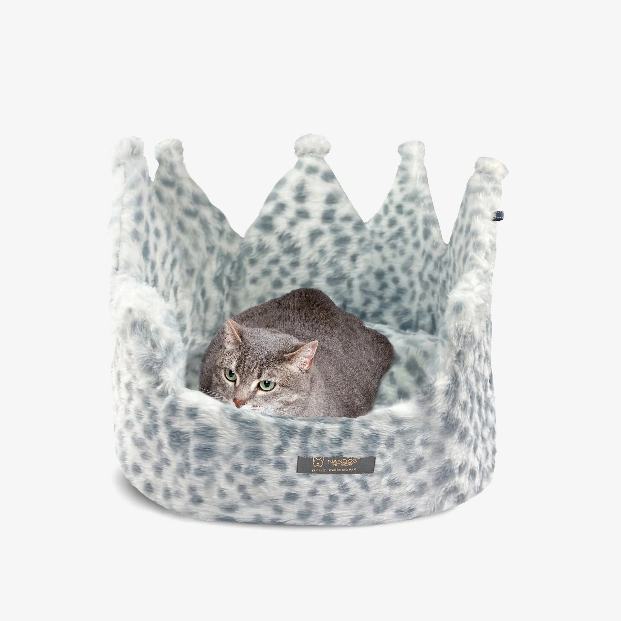 Crown Dog & Cat Fun Bed Cloud Prive Collection - Snow Leopard