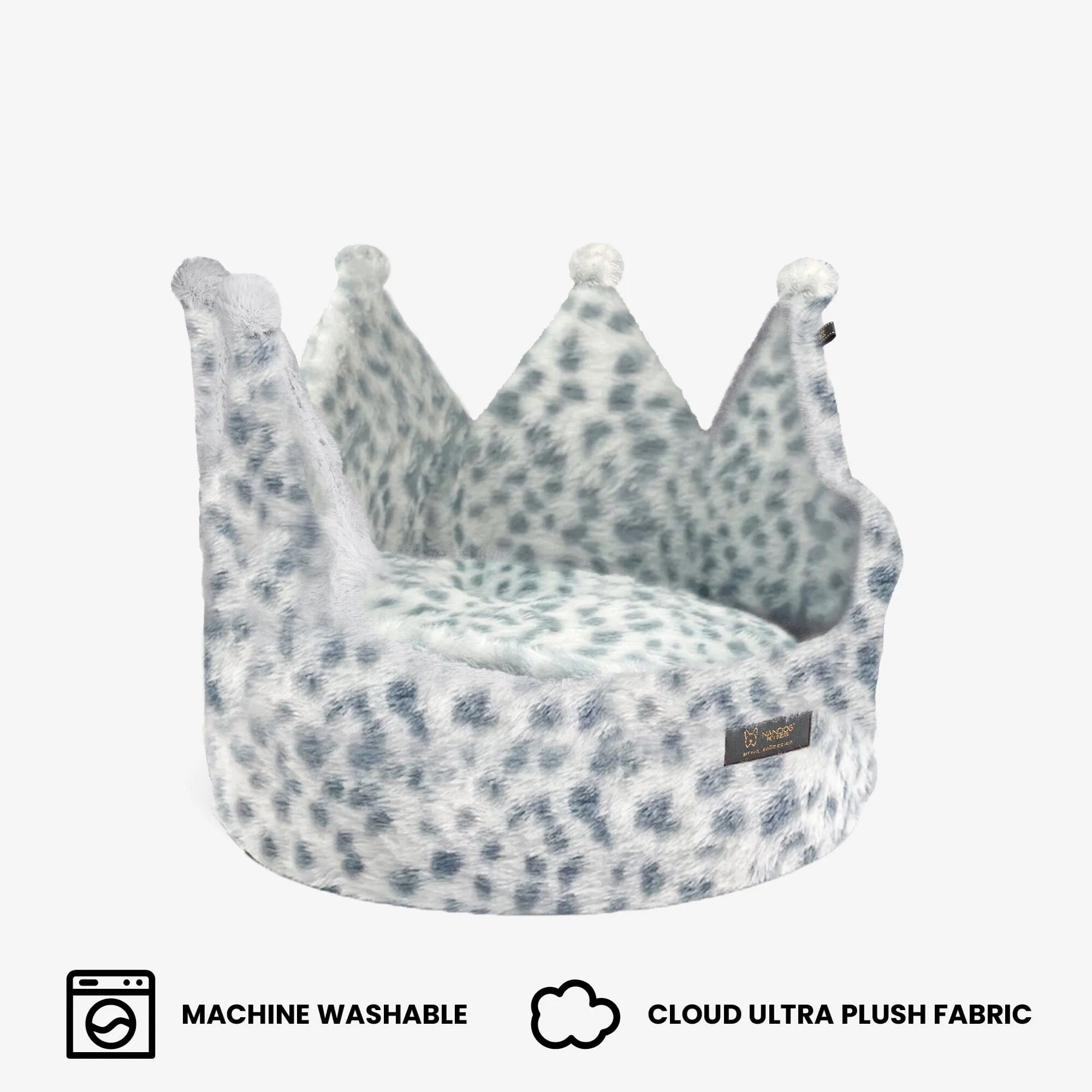 Crown Dog & Cat Fun Bed Cloud Prive Collection - Snow Leopard