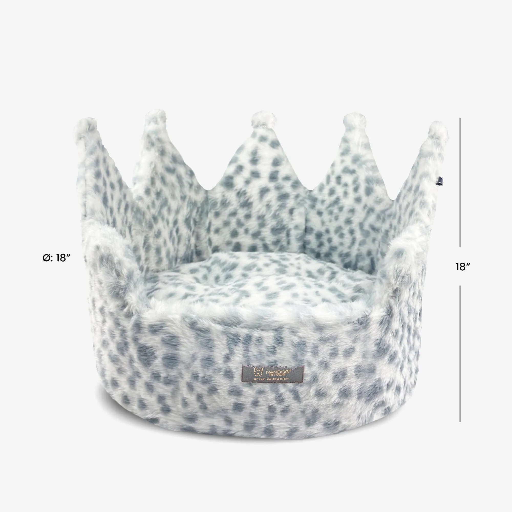 Crown Dog & Cat Fun Bed Cloud Prive Collection - Snow Leopard