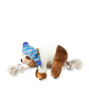 Fringe Dog Toy Holiday Beanie Sweater Sloth on Rope