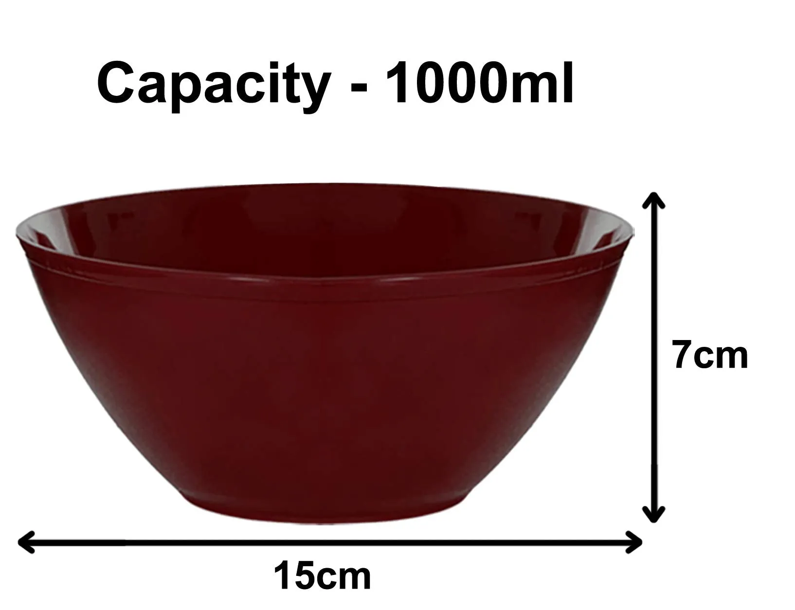 Fun Homes Ceramic Soup Bowls, Plastic Bowls Set, Chip Resistant, Dishwasher & Microwave Safe for,Rice,Soup,Pasta,Salad Bowls, 1000 Ml (Set of 3) Brown-FHUNH15652, (Model: FHUNH015652)