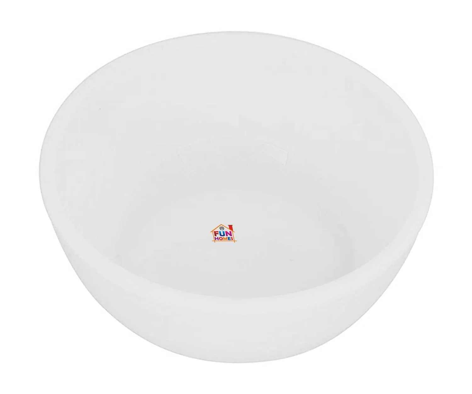 Fun Homes Microwave Safe Unbreakable Plastic Round Katori/Bowl Set for,Rice,Soup,Pasta,Salad Bowls, 250 Ml (Set of 12) White-FHUNH16430