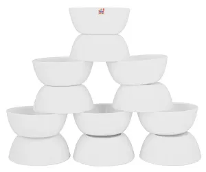 Fun Homes Microwave Safe Unbreakable Plastic Round Katori/Bowl Set for,Rice,Soup,Pasta,Salad Bowls, 250 Ml (Set of 12) White-FHUNH16430