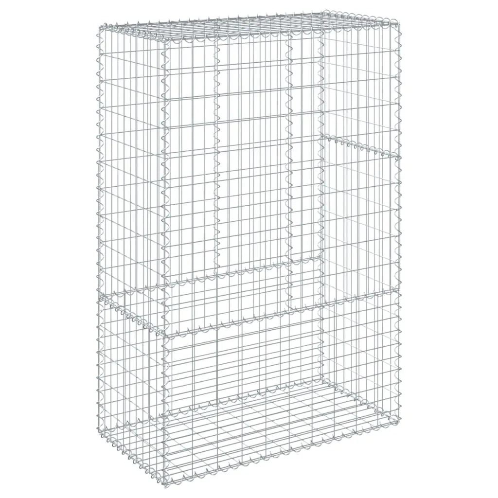 Gabion Basket with Cover 100x50x150 cm Galvanised Iron