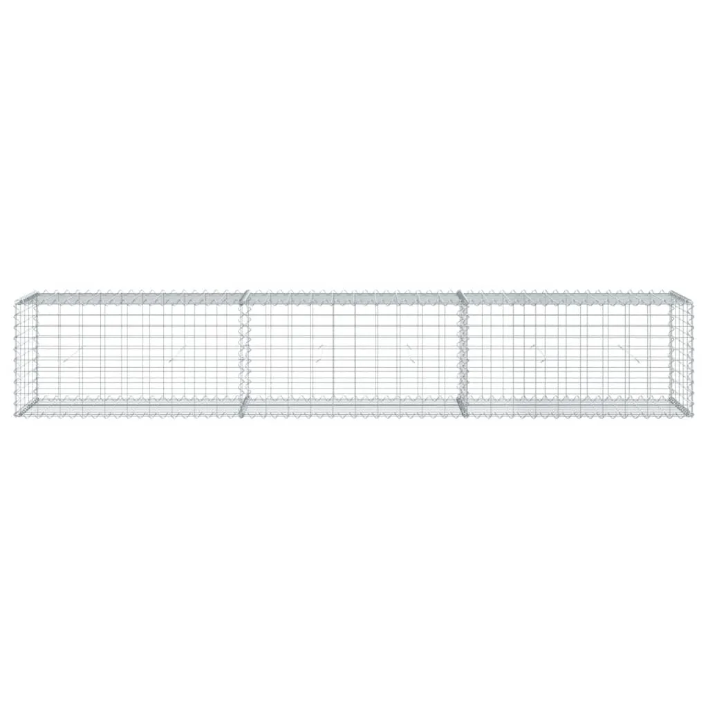 Gabion Basket with Cover 300x50x50 cm Galvanised Iron