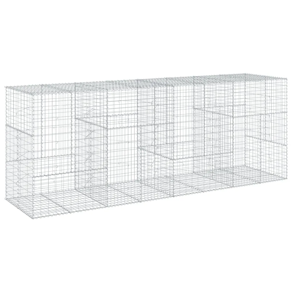 Gabion Basket with Cover 400x100x150 cm Galvanised Iron