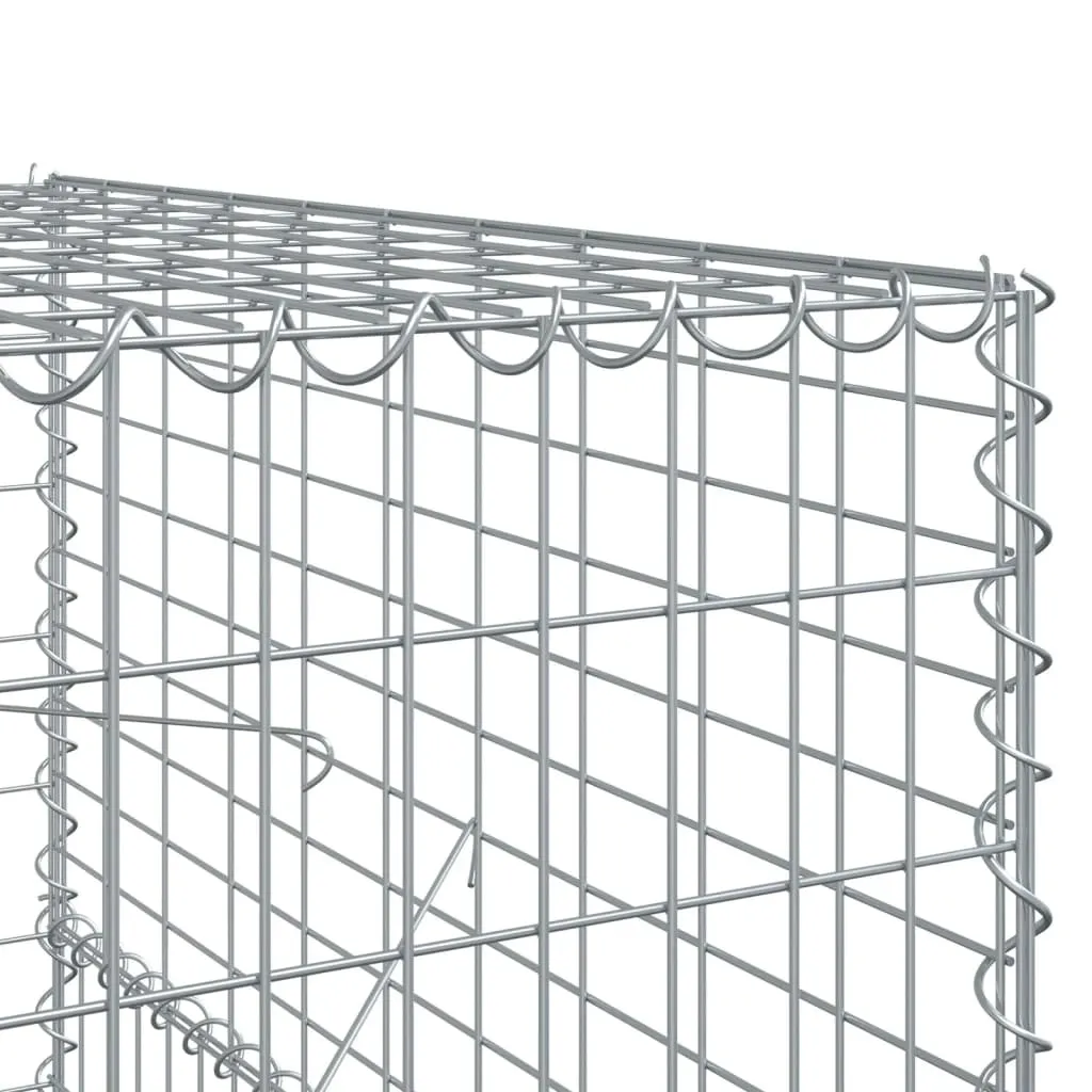 Gabion Basket with Cover 400x100x150 cm Galvanised Iron