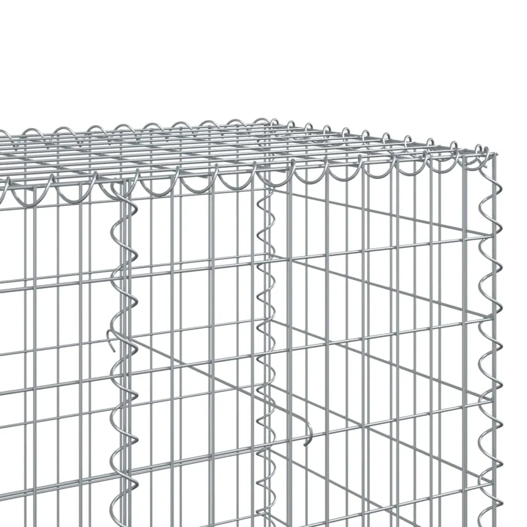 Gabion Basket with Cover 700x100x100 cm Galvanised Iron