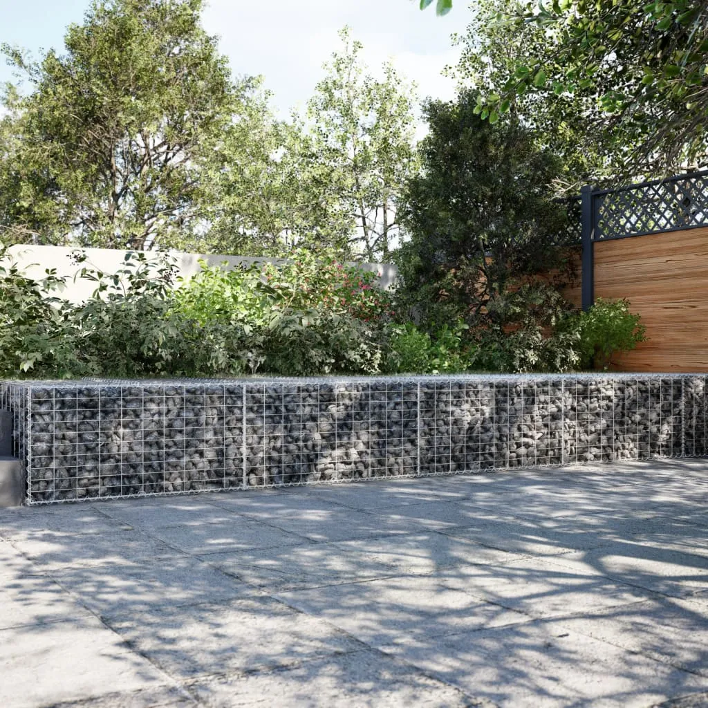 Gabion Basket with Cover 900x100x50 cm Galvanised Iron