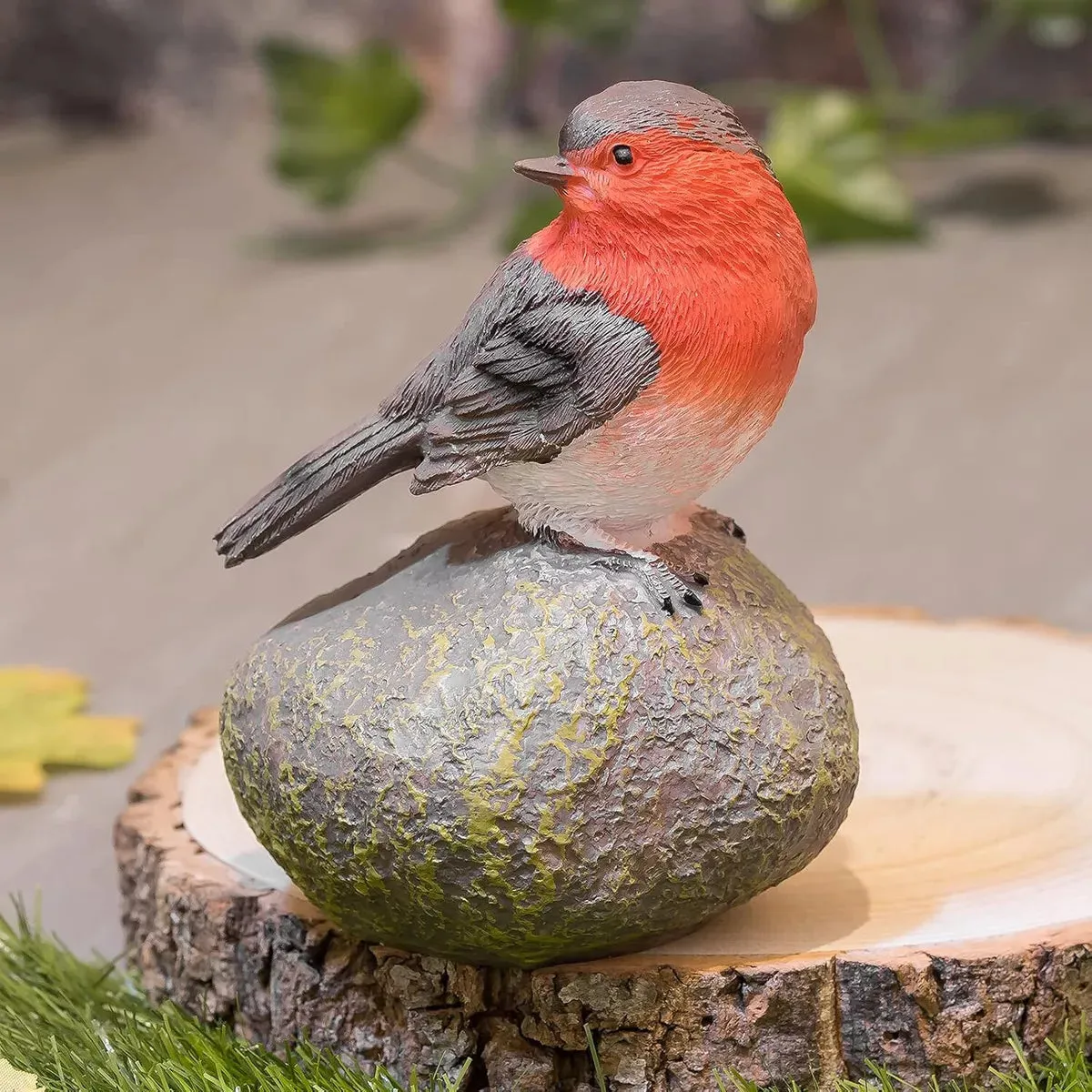 Garden Robin Bird Ornament On Perched B Sculpture Robin Indoor Outdoor Patio