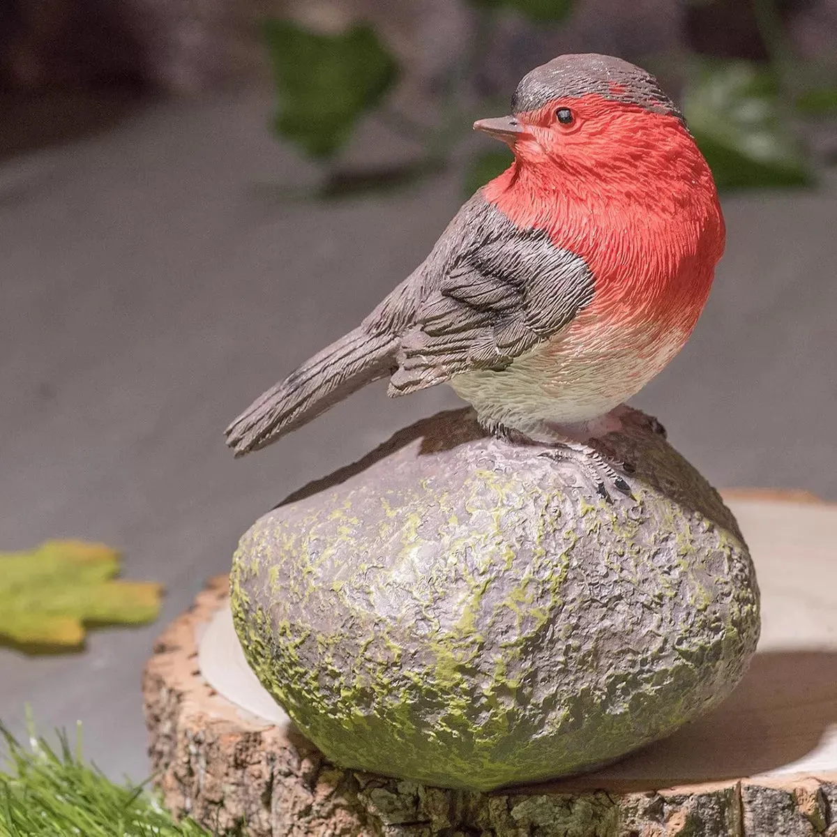 Garden Robin Bird Ornament On Perched B Sculpture Robin Indoor Outdoor Patio