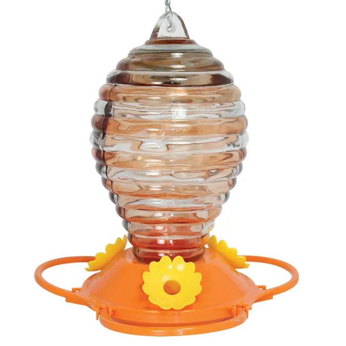 Glass Oriole Feeder with Painted Rings