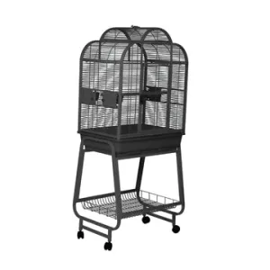 HARI Convertible Top Parrot Cage - Silver Antique Black - 68 L x 51 W x 154 H cm (27 in x 20 in x 60 in)