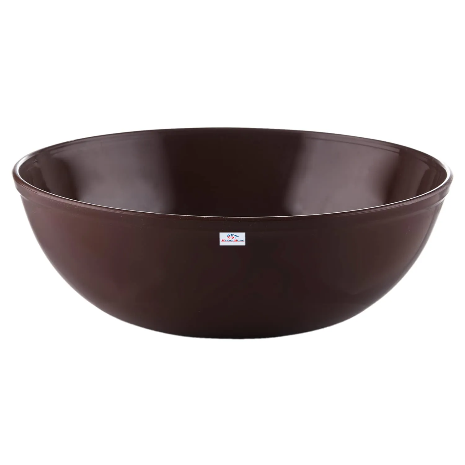 Heart Home Bowls|Plastic Dishwasher Safe Bowl|Multipurpose Serving Bowls|Bowls for Kitchen|Microwave Safe Bowls for Salad|Soup|Pasta|500 ML|Pack of 12 (Brown)