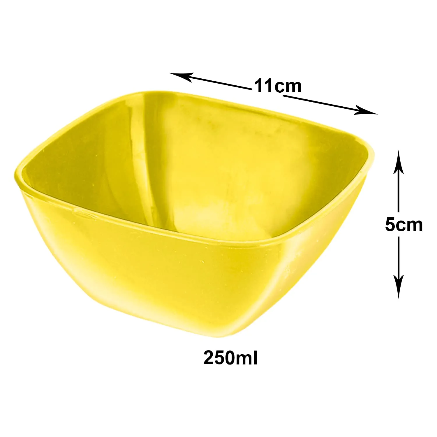 Heart Home Bowls|Plastic Serving Square Bowls|Katori for Kitchen|Microwave Safe Bowls for Rice|Soup|Pasta|250 ML|Pack of 6 (Green)