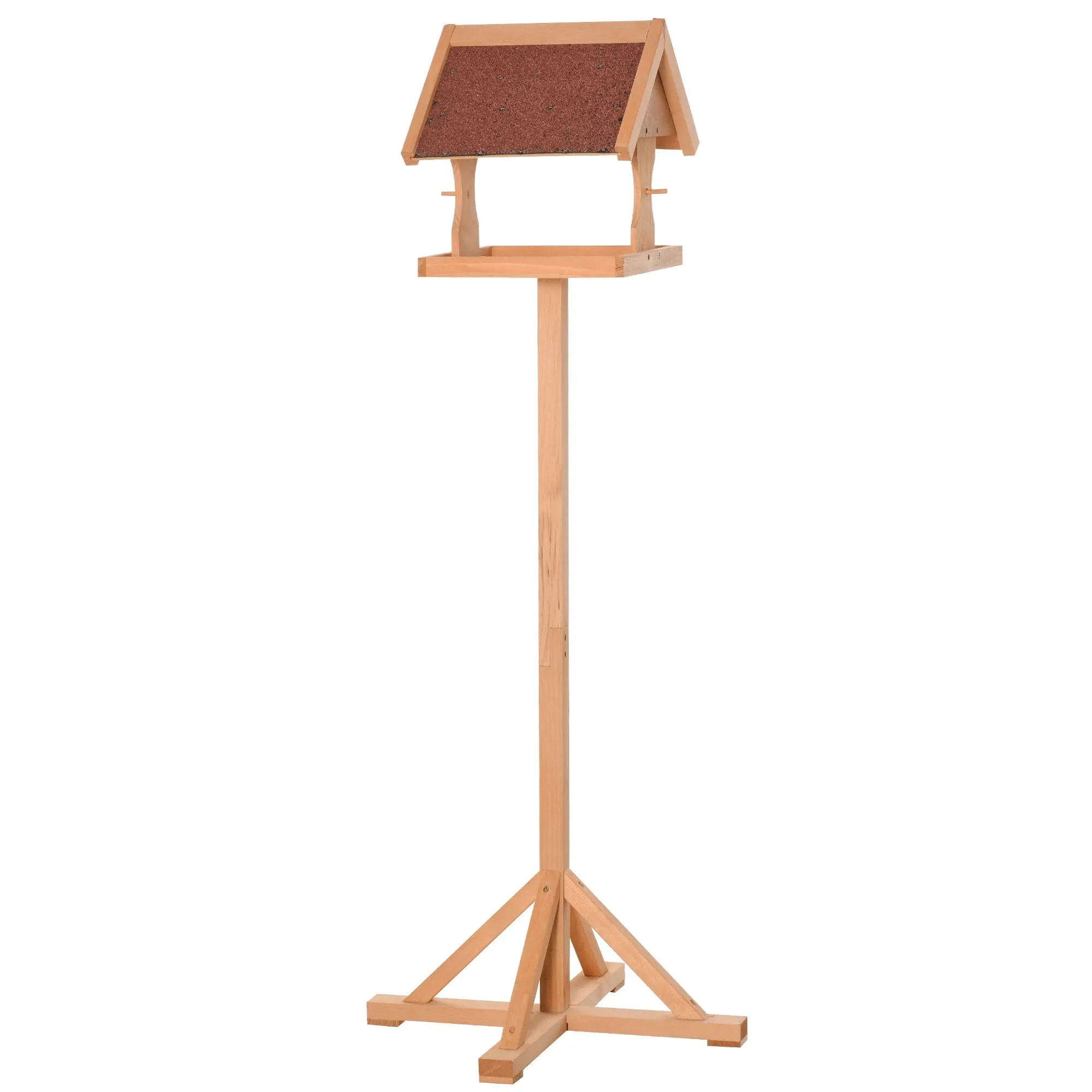 High Rise 144cm Bird Feeder Table Natural by Pawhut