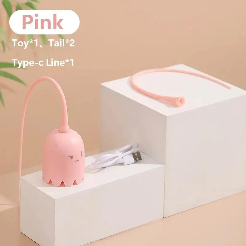 Interactive Electric Cat Teaser with Rotating Silicone Tail