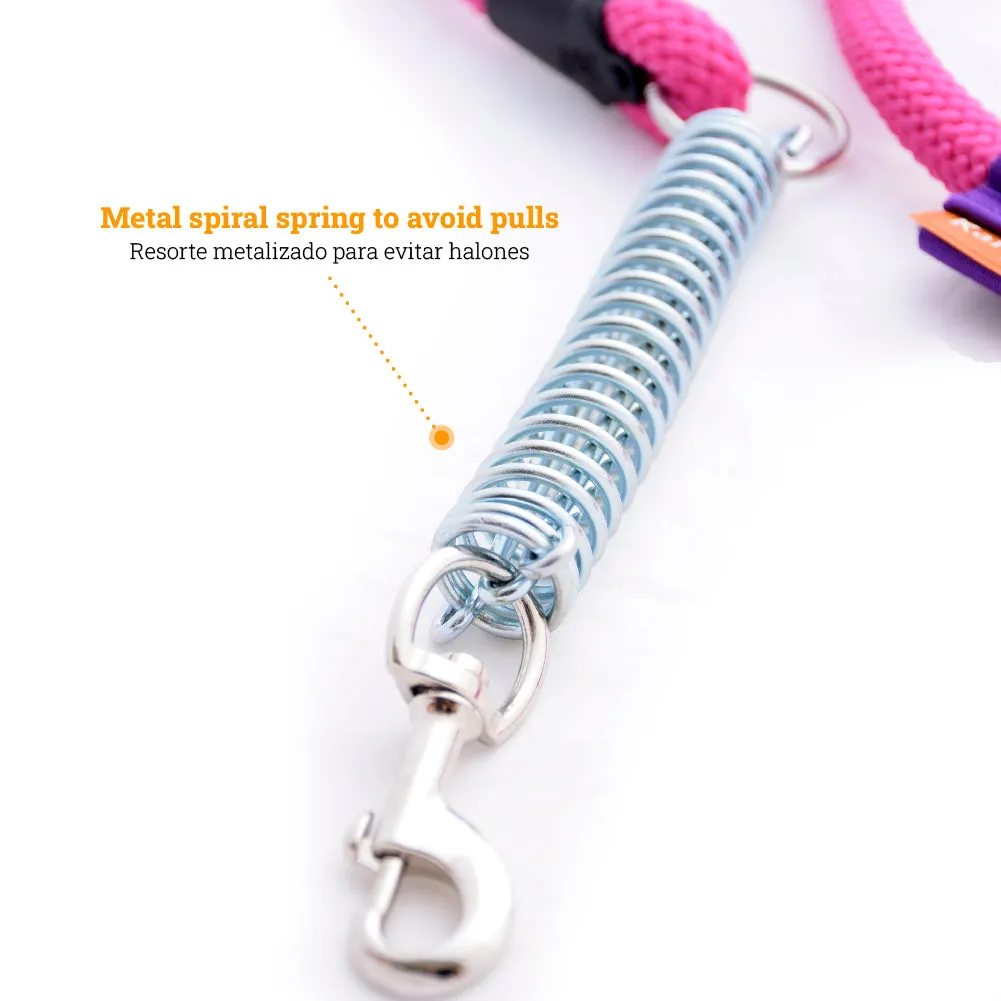 Kanu Pet Metal Spiral Spring Pink Dog Leash