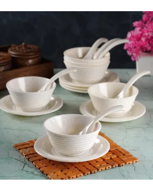 Marble Coloured Textured Soup Bowl Set