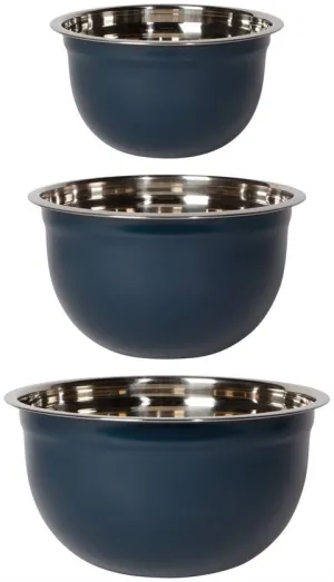 Matt Steel Bowls - set of 3