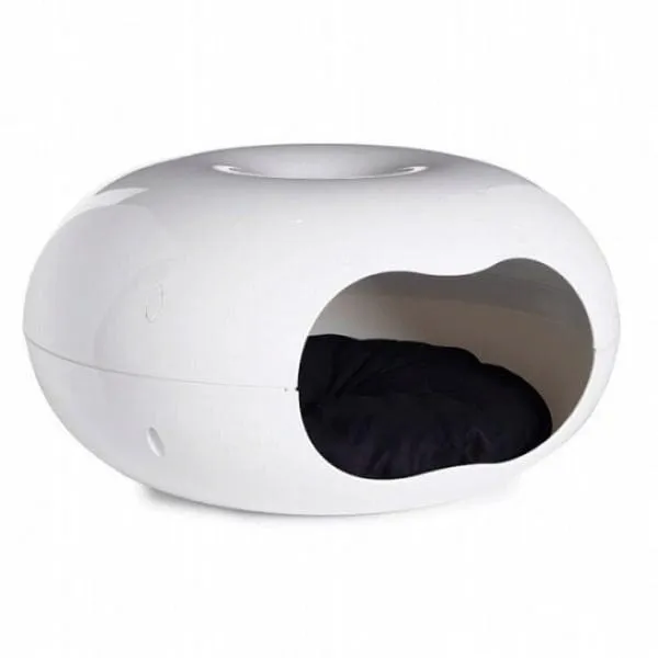 Moderna Donut Cat Cave, Plastic Bed for Cats & Small Dogs