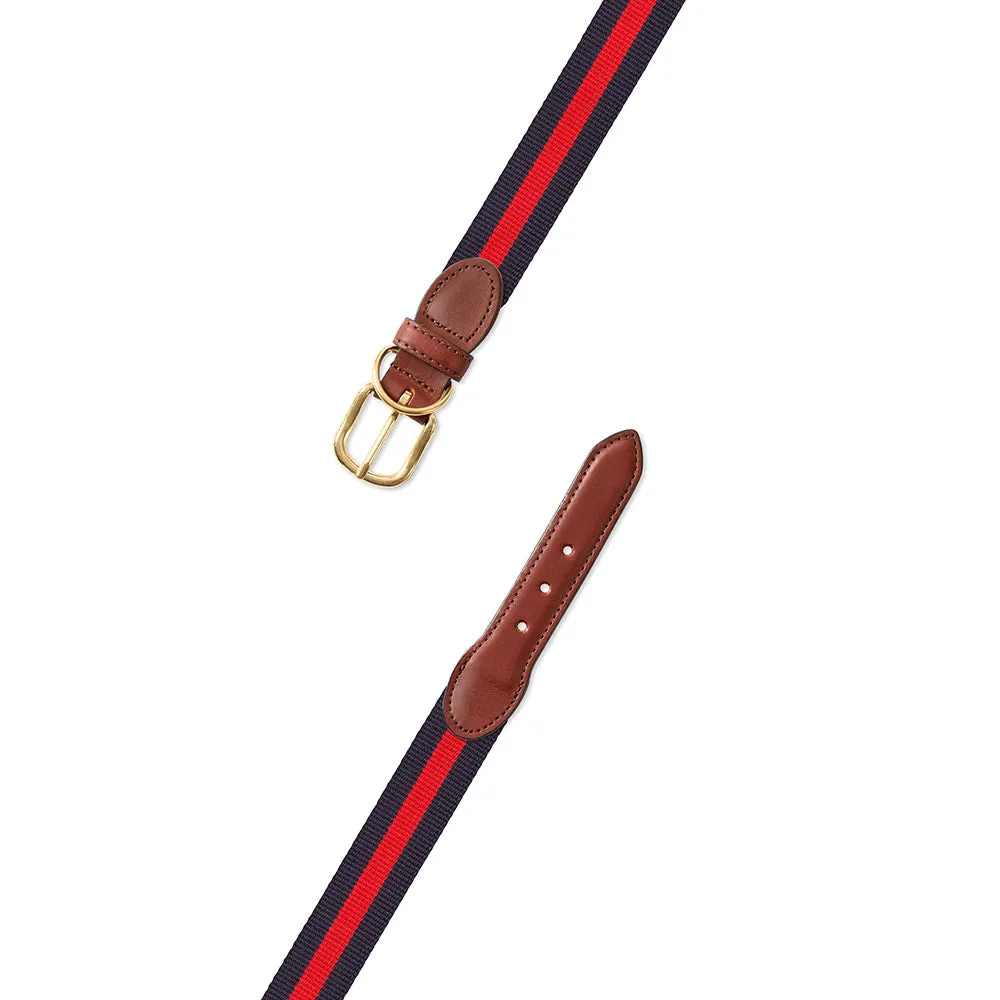 Navy & Red Surcingle Dog Collar